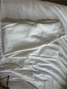 Zara White High-Waist Trousers